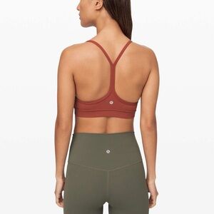Lululemon flow y sport bra nulu rustic clay orange size 10